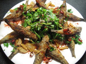 Paprika Fried Whitebait with Garlic Aioli (A Spanish Tapa)