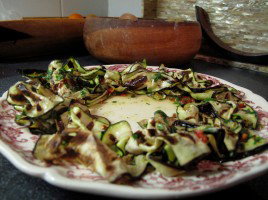 grilled zucchini and aubergine