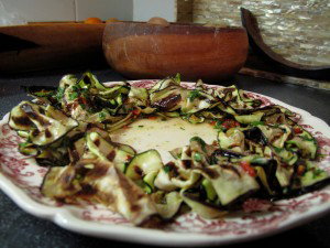 grilled zucchini and aubergine