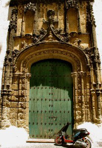 motor bike in spain castle 