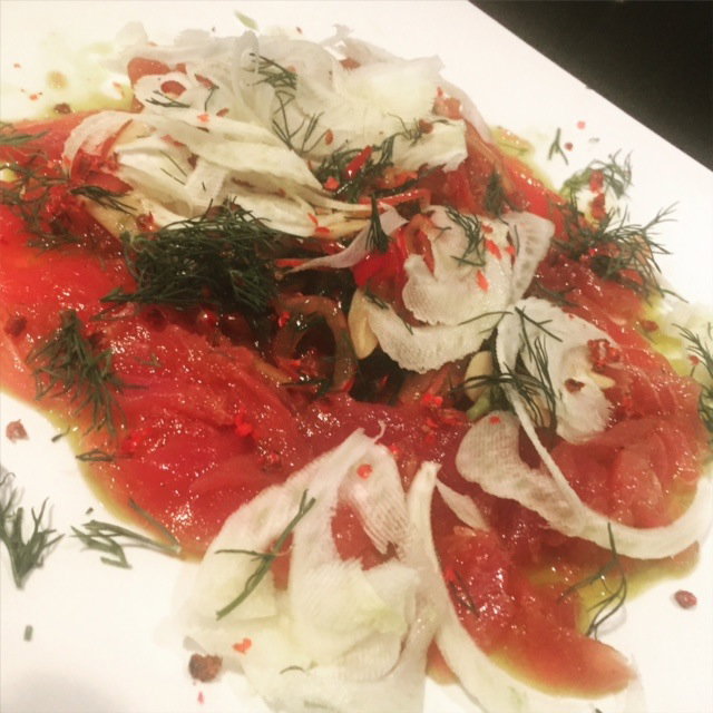web pic tuna carpaccio fennel red peppercorns